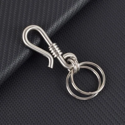 Creative Manual Keychain Men's Waist Hanging Stainless Steel Sliding Lock Buckle - Image 1 of 4