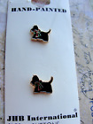 Vintage JHB NOS Buttons Scottie Dog Scottish Terrier Black Bow Button 1980s NOV