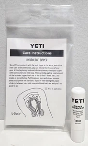 NEW Yeti HydroLok Zipper Lubricant & Care Instructions - Picture 1 of 3