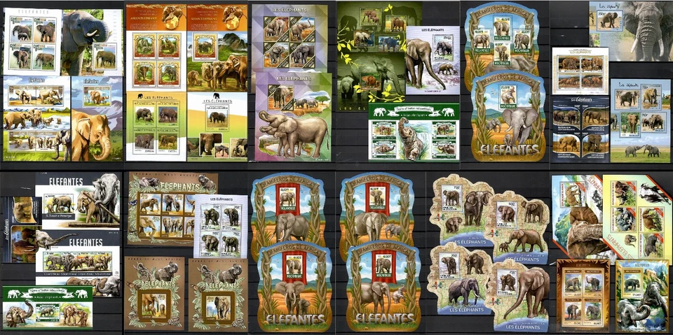 ELEPHANTS African Wild Animals Mozambique collection [2] 2014-15 40 s/s #CNA175 - Image 1 of 1