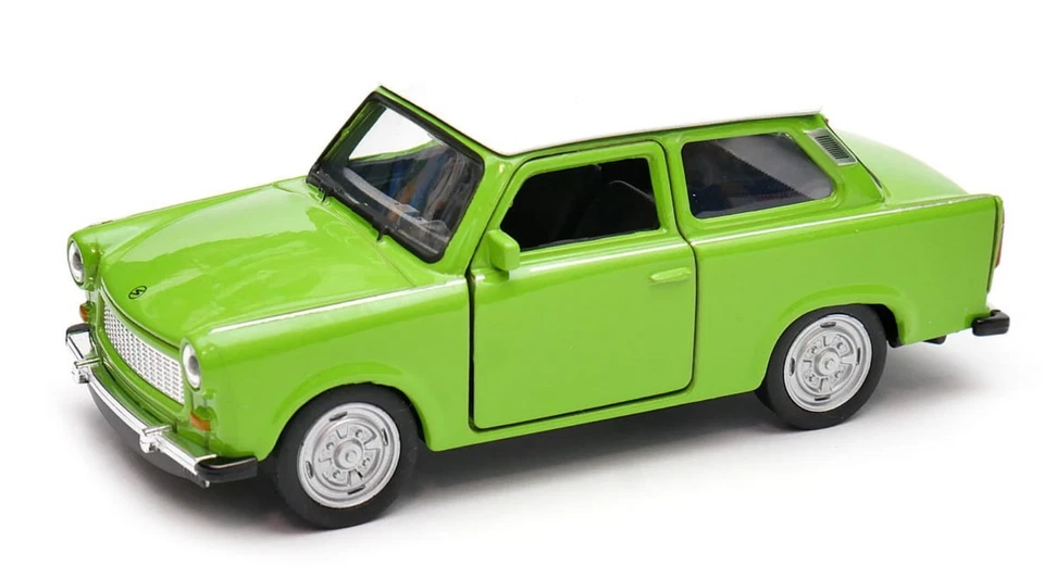 Welly Trabant 601 verde bianco top scala 1:34 1:39 auto pressofusa 4,5... - Immagine 1 di 3