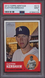 2012 Topps Heritage 210 Clayton Kershaw PSA 9 Mint - Picture 1 of 1