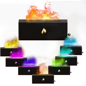 320ml 3D Flame Mist Home Decor USB Air Humidifier Essential Oil Aroma Diffuser - Picture 1 of 13