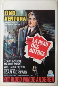 AVEC LA PEAU DES AUTRE  LINO VENTURA + JEAN BOUISE ORIGINAL BELGIAN MOVIE POSTER - Picture 1 of 1