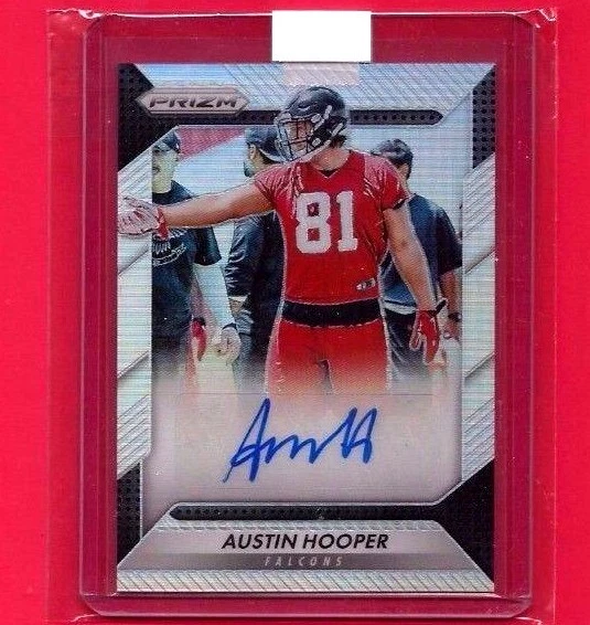 AUSTIN HOOPER RC 2016 PANINI PRIZM REFRACTOR ROOKIE AUTO!FALCONS TE RC AUTO - Image 1 of 1