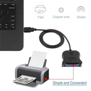 New USB to IEEE 1284 DB25 25-Pin Parallel Printer Female Adapter Cable Cord - Picture 1 of 7