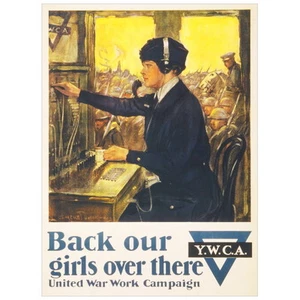 IMÁN NEVERA Back Our Girls Over There United War Work Campaign, 1918 - Imagen 1 de 7