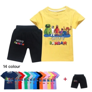 New Garten of Banban Kids Casual Short Sleeves Cotton T-shirt Tops+Shorts Set - Picture 1 of 20