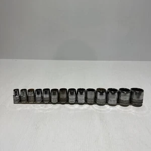 S.K Tools 14pc 1/2" Drive 12-Point SAE Shallow Chrome Socket Set 1/2"-1 1/4" USA - Picture 1 of 12