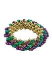 Swirl Mardi Gras Bead Bracelet Purple, Green, Gold