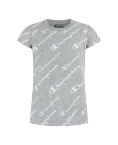 Champion Little Girls Script All Over Print T-shirt,Oxford Heather,5 - Picture 1 of 3