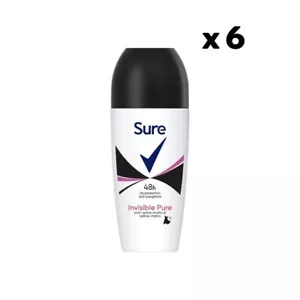 SURE ROLL ON 50ML INVISIBLE PURE Pack of 6 - Picture 1 of 1