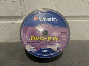 Verbatim DVD+R DL 8.5GB 8X Branded 30-Pack Spindle 96542 - Picture 1 of 4