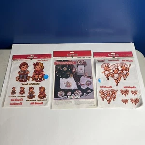 3 Sealed Vintage Campbell Kids Picture Litho Transfers Kits Fibre Craft 1995 - Picture 1 of 5