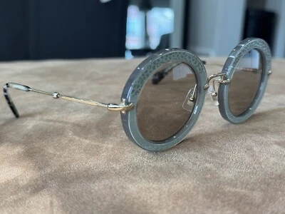 Auténticas gafas de sol MIU MIU SMU 08R U6S - 5J2 doradas verdes SMU08R #D8 Foto 1 de 4