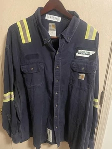 Used Flame Resistant Hi-Visibility Carhartt Work Shirt 4XL. C3 - Picture 1 of 12