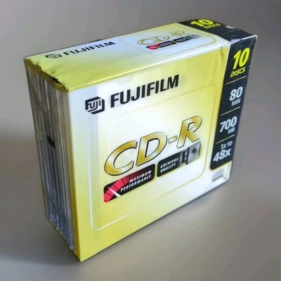 10 DISCS NEW Sealed - Fujifilm CD-R  Blank Recordable Compact Disk 80 Min  700mb - Image 1 of 4