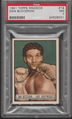 1951 Topps Ringside Boxing Set Break #19 Dan Bucceroni PSA 7 NM Near Mint Rare - Image 1 of 2