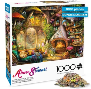 Jigsaw Puzzle for Adults 1000 Pieces Aimee Stewart Merry Mushroom Cottage - B1 - Picture 1 of 3