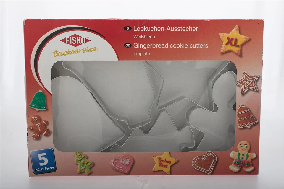 5 Ausstechformen für Lebkuchen und große Plätzchen, Ausstecher, Ausstechförmchen - Bild 1 von 2