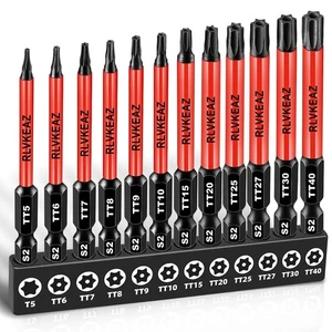 Juego de brocas Torx de seguridad de impacto de 12 piezas (T5-T40), acero S2 de 3 pulgadas de largo...  - Imagen 1 de 8