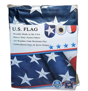 American Flag -USA Made High Quality Embroidered Outdoor Flags 3x5 or 5x8 - Picture 1 of 9
