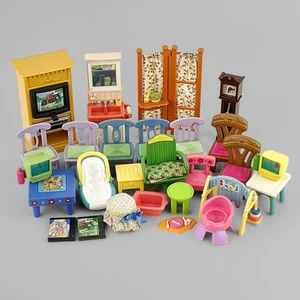 Vintage 90er Fisher Price liebevolle Familie Puppenhaus Möbel Konvolut TV Sofa - Bild 1 von 7