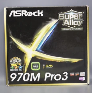 ASRock 970M Pro3 AM3+/AM3 AMD 970+ SB950 Motherboard SATA 6Gb/s USB 3.0 MicroATX - Picture 1 of 4