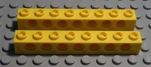 Lego Technic piedra perforada 1x8 amarillo 2 piezas - Imagen 1 de 1