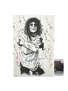Alice Cooper Signed Blood Splat Art Poster Lithograph 40/50 Rock Legend JSA COA - Picture 1 of 4