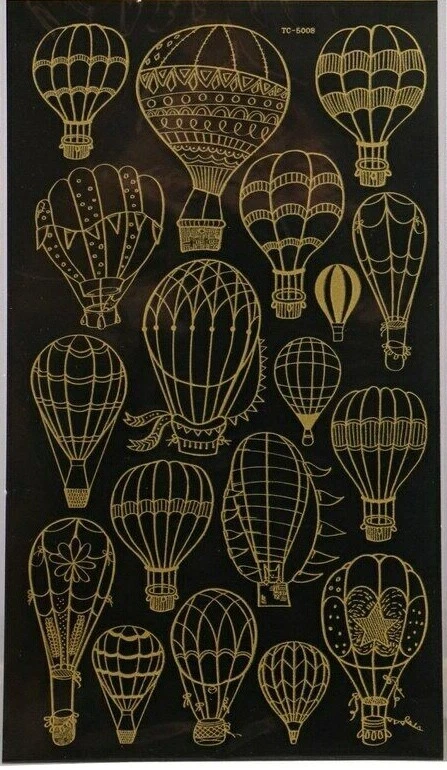 Globo de aire caliente metálico frotar en transferencias pegatinas planificador manualidades álbum de recortes  Foto 1 de 1