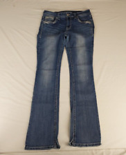 Grace in LA Blue Jeans  Women's Jr Size 29 Decor Pockets Worn Spots Bottom Legs
