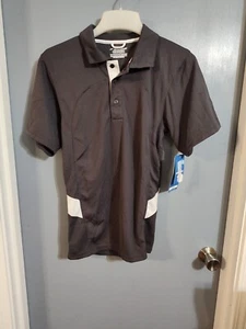 Brooks Mens Gray White Short Sleeve Varsity Polo Shirt Size XS NWT ***FLAW*** - Picture 1 of 5