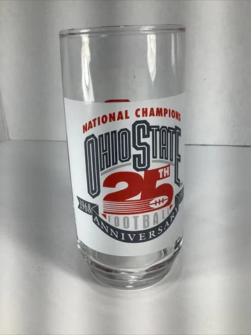 Ohio State University 25th Football Champion Glass Tumbler 16 oz Cover