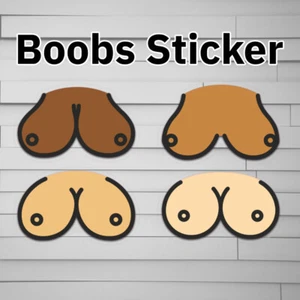 Boobs Vinyl Decal (vinyl Sticker, Car laptop window tumbler water bottle) breast - Picture 1 of 7