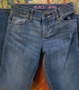 Girls The Children's Place Slim Bootcut Jeans 8 - Picture 1 of 2