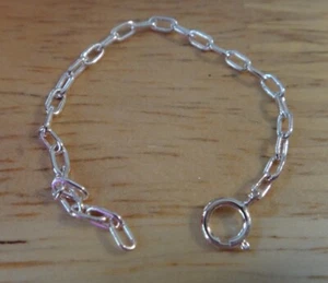 8 cm or 3.25" Sterling Silver Extension Chain with Spring Ring Clasp - Picture 1 of 2