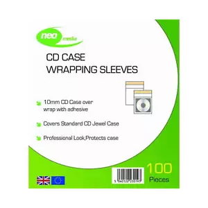 Neo Media CD Case Wraps / CD Case Wrapping Sleeves - 100 Pack - Picture 1 of 1