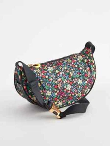 BNWT Cath Kidston Black Ditsy Floral Round Mini Shoulder Bag - Picture 1 of 16