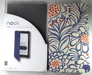 **********NEW Nook Book Cover With tab For Nook Tablet 7” Handcut Floral Flowers - Picture 1 of 11