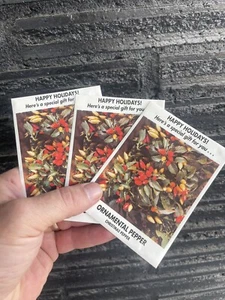 3 Packs! Vintage Ornamental Pepper Seeds “Christmas Pepper“ 1998 75+ Seeds Hot! - Picture 1 of 2