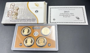 2013 US Mint Presidential 1$ Dollar Coin Proof Set Complete With Box & COA OGP - Picture 1 of 8
