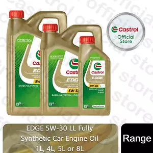 Castrol Edge 5W-30 LL Car Engine Oil Fully Synthetic Hyspec Standard 1, 4 or 5 L - Picture 1 of 30