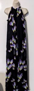 ERIN Erin Fetherston Women's Butterfly Garden Maxi Dress Sz 0 100% Silk EUC - Picture 1 of 11
