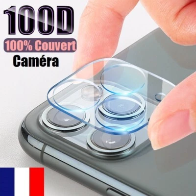 Verre Trempé Intégrale Protège Caméra iPhone 17 16 15 14 13 12 Mini 11 Pro Max