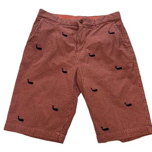 346 Brooks Brothers Shorts Young Mens size 18 Red/Blue Cotton/Seersucker/Whales - Picture 1 of 3