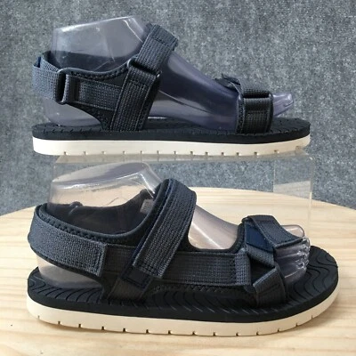 Cat & Jack Sandals Youth 5 Strappy Blue Canvas Hook & Loop Comfort Open Toe - Image 1 of 4