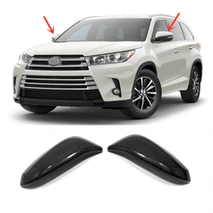 Carbon Fiber Rearview Mirror Cover Trim 2pc For Toyota Highlander 2015-2019 - Picture 1 of 7