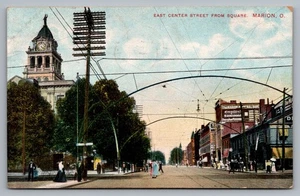 Postcard, East Center Street from Square, Marion, Ohio, Posted 1908 - Picture 1 of 2