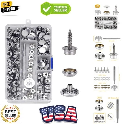 Kit a presión de lona de acero inoxidable de grado marino de 150 piezas con herramientas de ajuste Foto 1 de 4